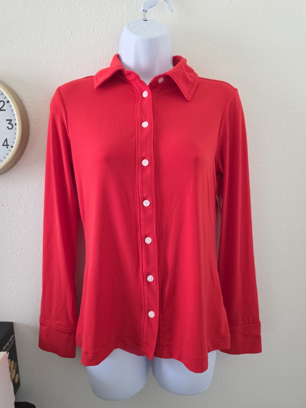 Amazon Essentials Red Button-Down Long Sleeve Shirt